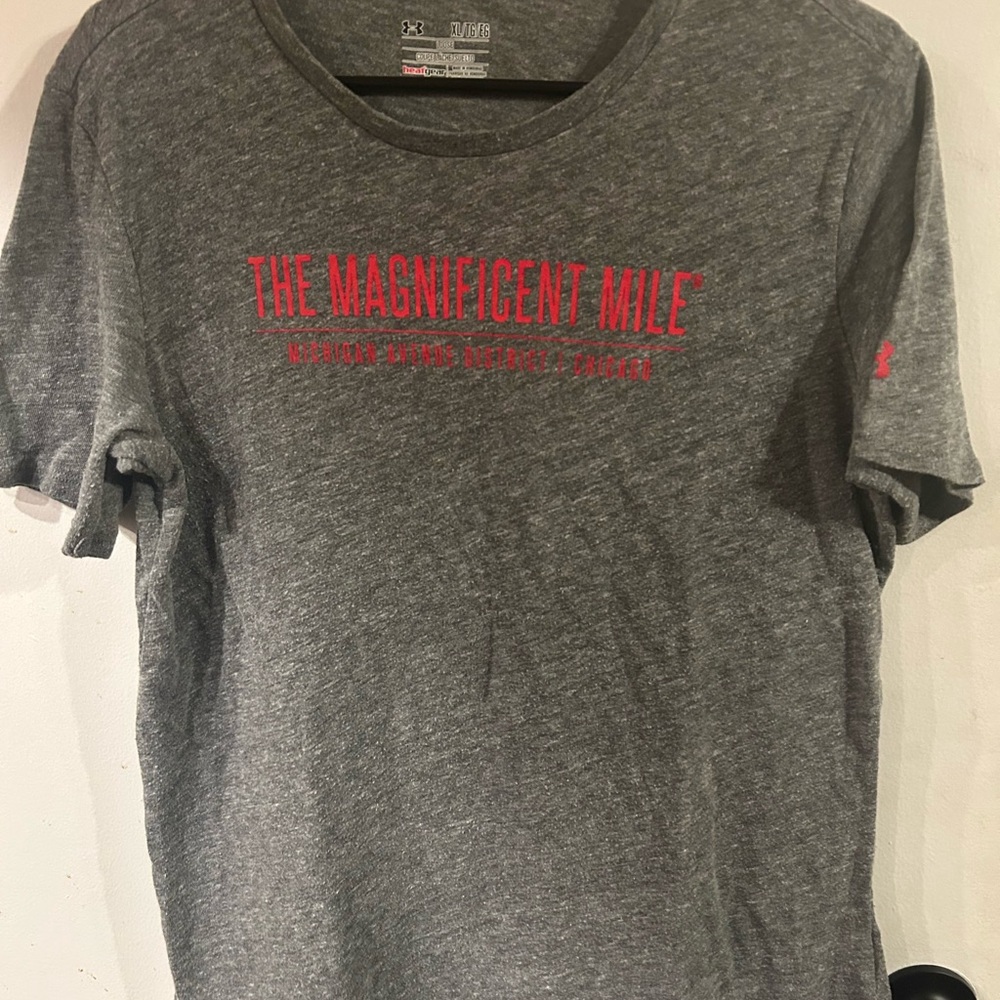 Under Armour Gray Tee with Red Print